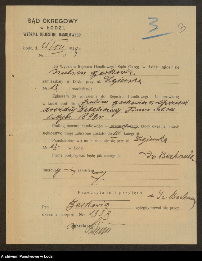 Obraz 5 z jednostki "Szulim Berkowicz – sprzedaż drożdzy"