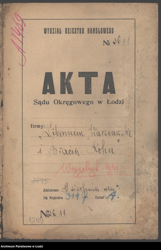 Obraz 2 z jednostki "Liberman, Warszawski i Bracia Kohn- sprzedaż przędzy bawełnianej i manufaktury"