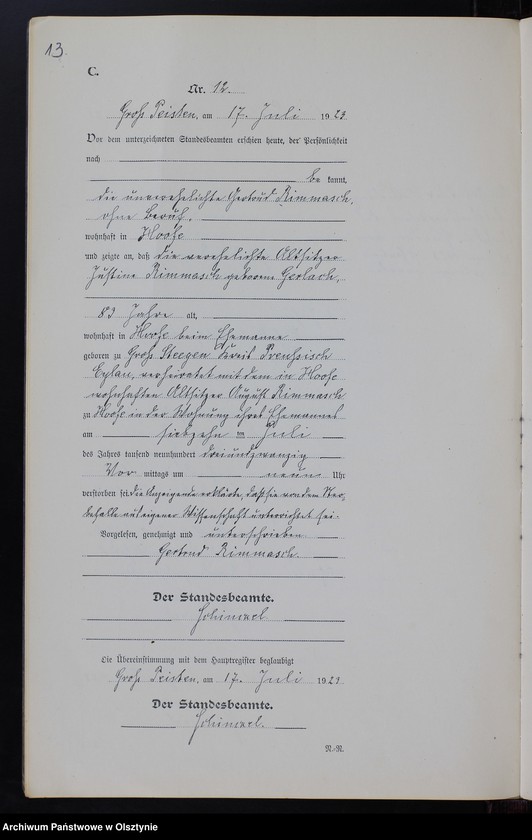 image.from.unit.number "Sterbe-Neben-Register Nr 1 - 23 [ Księga zgonów - wtóropis ]"