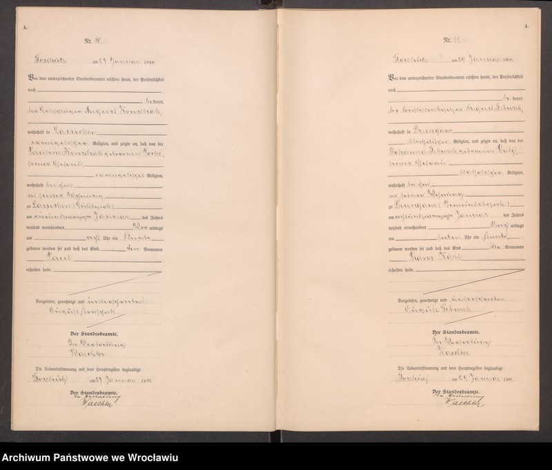 image.from.unit.number "księga urodzeń Urzędu Stanu Cywilnego w Goszczu (Goschütz) 1900"