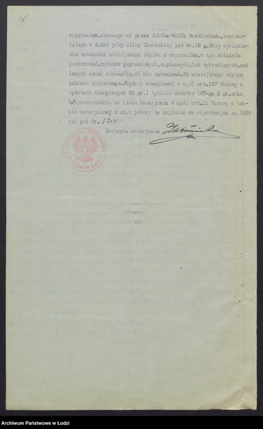 Obraz 9 z jednostki "Józef Józefowicz, Rebeka Gastfrajnd „Gejot” – wyrób i sprzedaż towarów włókienniczych"