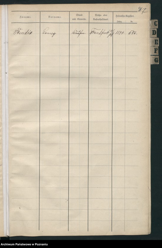 Obraz 10 z jednostki "Spis alfabetyczny małżeństw"