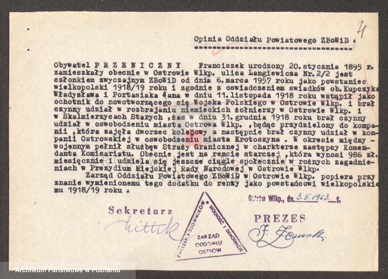 Obraz 20 z jednostki "Życiorysy powstańców wielkopolskich: P - tom Vll /Przeniczny Franciszek - Pyszkowski Feliks/."