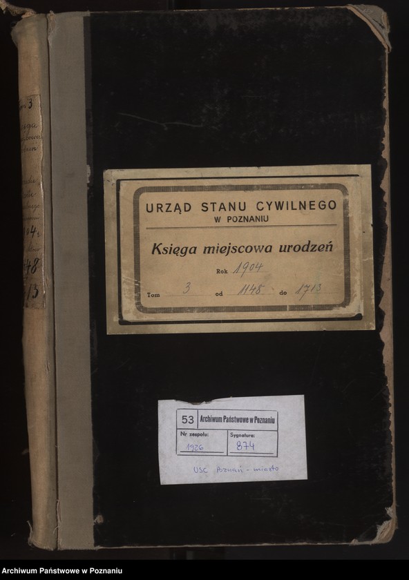 Obraz 1 z jednostki "Księga miejscowa urodzeń tom III"