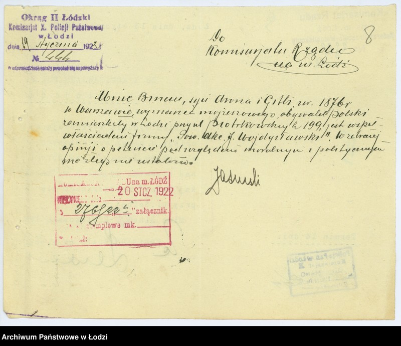 Obraz 11 z jednostki "Łódzkie T-wo Opieki nad biednymi żydami "Machzykaj Hadas" w Łodzi"