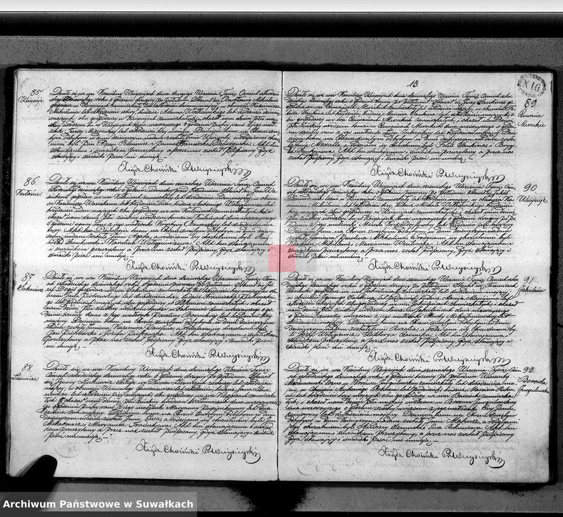 image.from.unit.number "Księga duplikat aktów urodzenia, małżeństw i zejścia parafii Wieysieie z roku 1849"