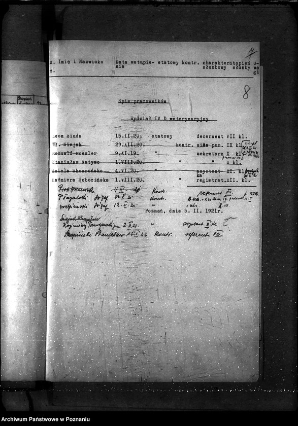 Obraz 12 z jednostki "Sprawy osobowe Poznański Urząd Wojewódzki [personalne - sprawozdania miesięczne]"