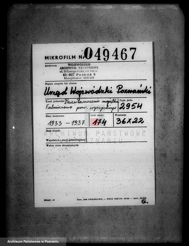 Obraz 2 z jednostki "Przewłaszczenie majątku Falmierowo powiatu wyrzyskiego"