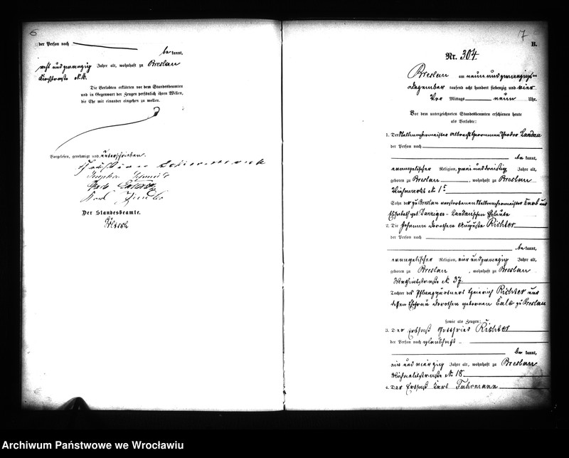 image.from.unit.number "Heiraths-Haupt-Register Breslau I 1874 Band 2"