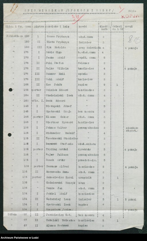 Obraz 15 z jednostki "[Akta XI Komisariatu Milicji Obywatelskiej - protokoły zajść ulicznych, aresztowań i osób zaginionych oraz spisy wolnych mieszkań]"