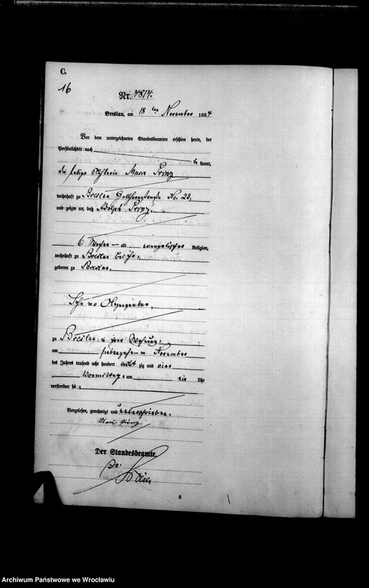 image.from.unit.number "Sterbe-Haupt-Register Breslau I 1884 Band 13"