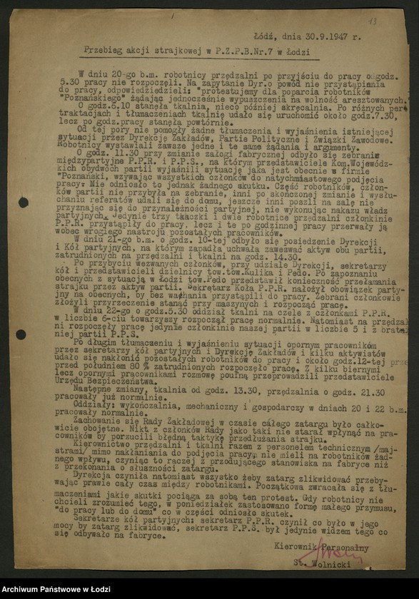 Obraz 14 z jednostki "Sprawozdania ze strajków według zakładów t. 1"