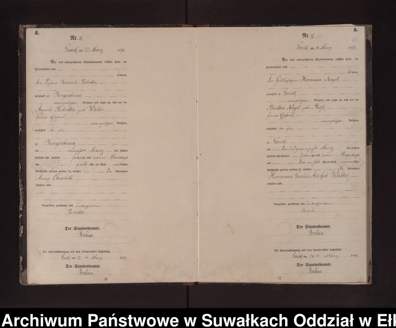 image.from.unit.number "Geburts-Neben-Register des Preussischen Standes-Amtes Gneist Kreis Loetzen"