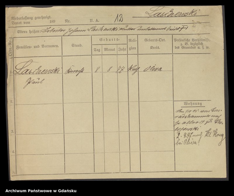 image.from.unit.number "Karty meldunkowe: Laschewski - Laski"