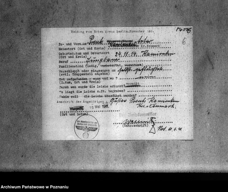 Obraz 10 z jednostki "Amtliche Meldungen Kreis Neumark (Nowe Miasto)"