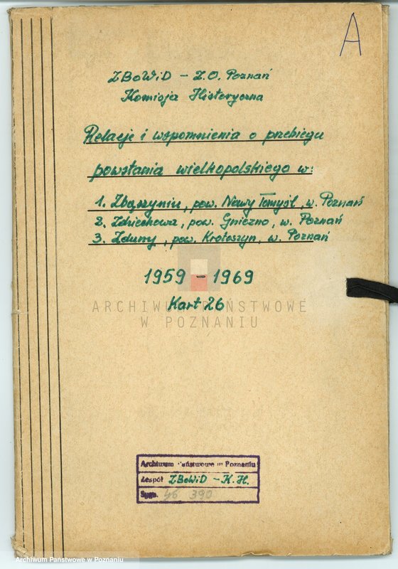 Obraz 4 z jednostki "Relacje i wspomnienia dotyczące powstania wielkopolskiego: 1. Zbąszyń, powiat Nowy Tomyśl, województwo poznańskie, 2. Zdziechowa, powiat Gniezno, województwo poznańskie, 3. Zduny, powiat Krotoszyn, województwo poznańskie."
