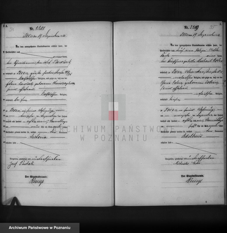 Obraz 19 z jednostki "Księga urodzeń t. V"