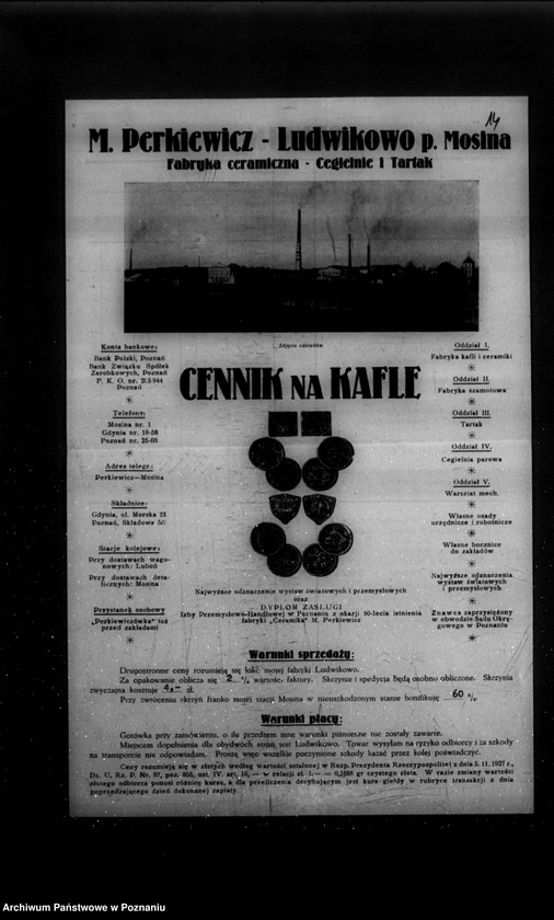 Obraz 18 z jednostki "Kwestionariusz Fabryki ceramicznej , cegielni i tartaku M. Perkiewicza w Ludwikowie powiat śremski"