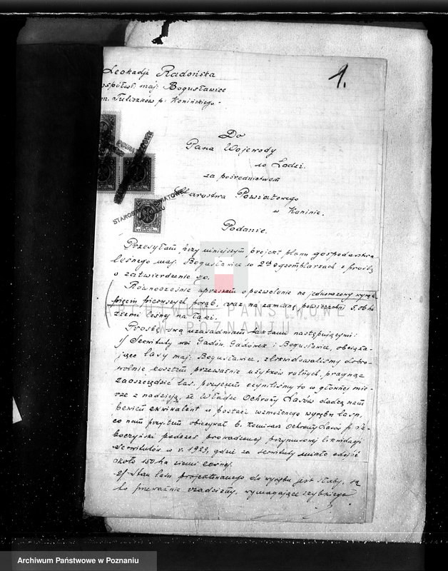 Obraz 5 z jednostki "Sprawa zmiany rodzaju użytków 5,06 ha gruntów leśnych w majątku Bogusławice /powiat koniński/ oraz zatwierdzenie projektu planu gospodarstwa leśnego"