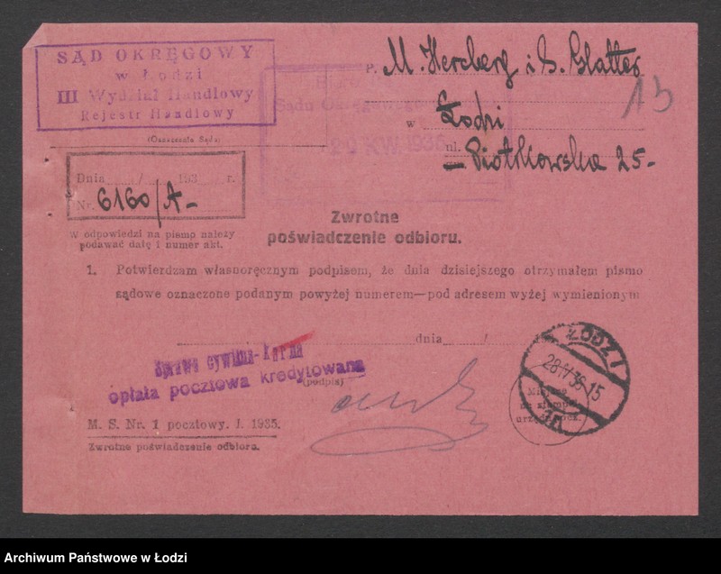 Obraz 15 z jednostki "Maks Hercberg – wyrób towarów wełnianych"