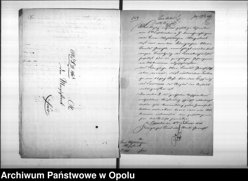 Obraz 14 z jednostki "Acta des Magistrats zu Oppeln betreffend den, zwischen den hiesigen Stadtkommune und dem hiesigen Königl[ichen] Land und Stadt-Gericht wegen Aufnahme der kranken Gefangenen in das städtische Krankenhaus, geschlossenen Vertrag"