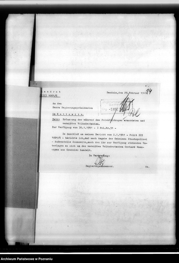 Obraz 18 z jednostki "Korespondencja w sprawie osób narodowości niemieckiej zaginionych w 1939 roku"