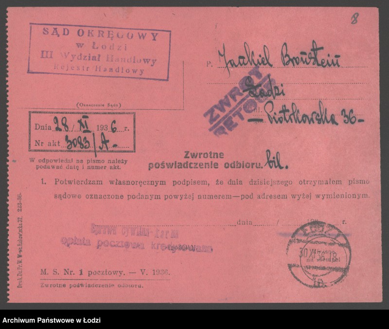 Obraz 10 z jednostki "„Jankiel Bronstein” – sprzedaż drzewa"