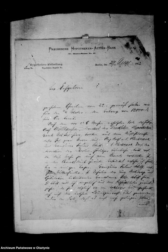 image.from.unit.number "/Akten betr. Geldgeschäfte der Lehndorff mit der Preuss. Hypotheken- Aktien- Bank, Berlin/"