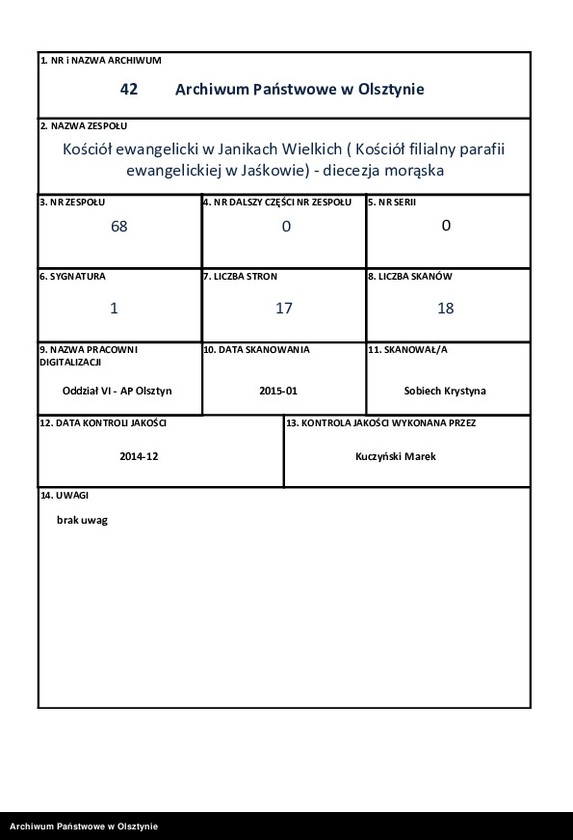 image.from.team "Kościół ewangelicki w Janikach Wielkich ( Kościół filialny parafii ewangelickiej w Jaśkowie) - diecezja morąska"