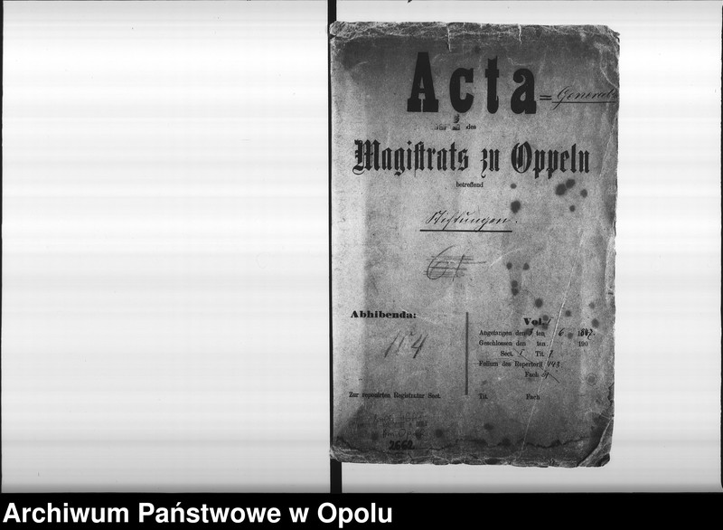 Obraz 4 z jednostki "Acta Generalia des Magistrats zu Oppeln betreffend Stiftungen Vol. I"