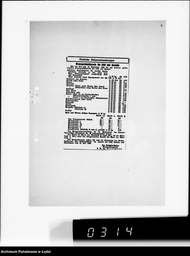 Obraz 8 z jednostki "Amtliche.Bekanntmachungen, Erzeugerhöhstpreise für Obst und Gemüse."