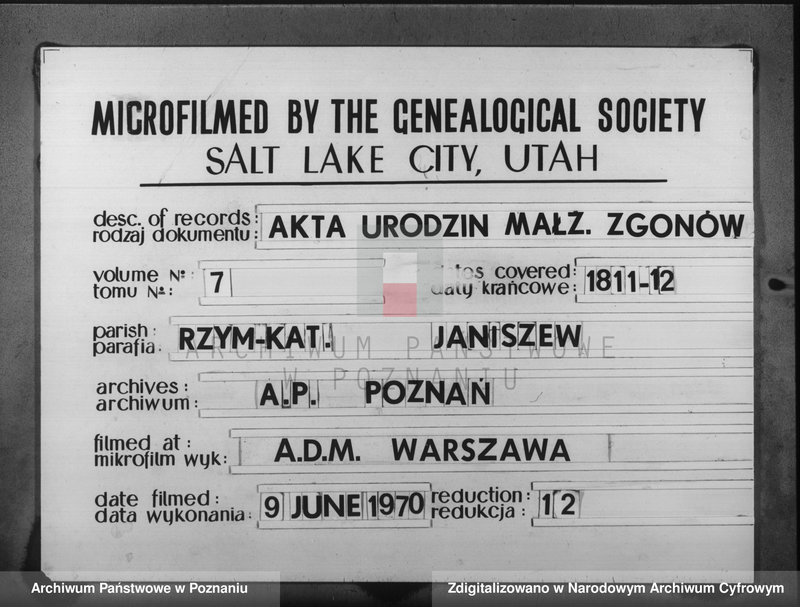 Obraz 1 z jednostki "Księga urodzonych, zaślubionych i zmarłych"