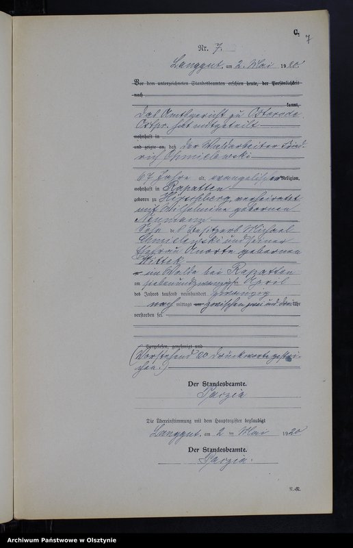 image.from.unit.number "Sterbe-Neben-Register Nr 1 - 23"