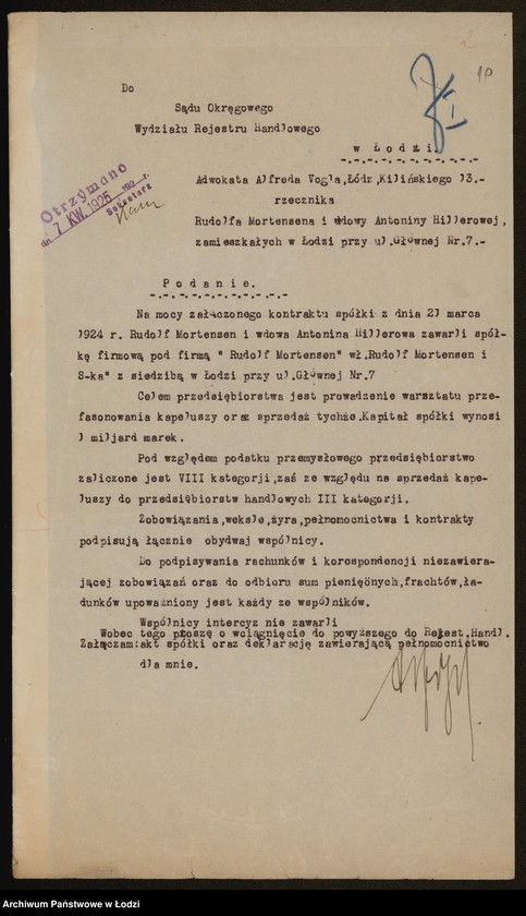 Obraz 12 z jednostki "Rudolf Mortensen- sprzedaż kapeluszy"