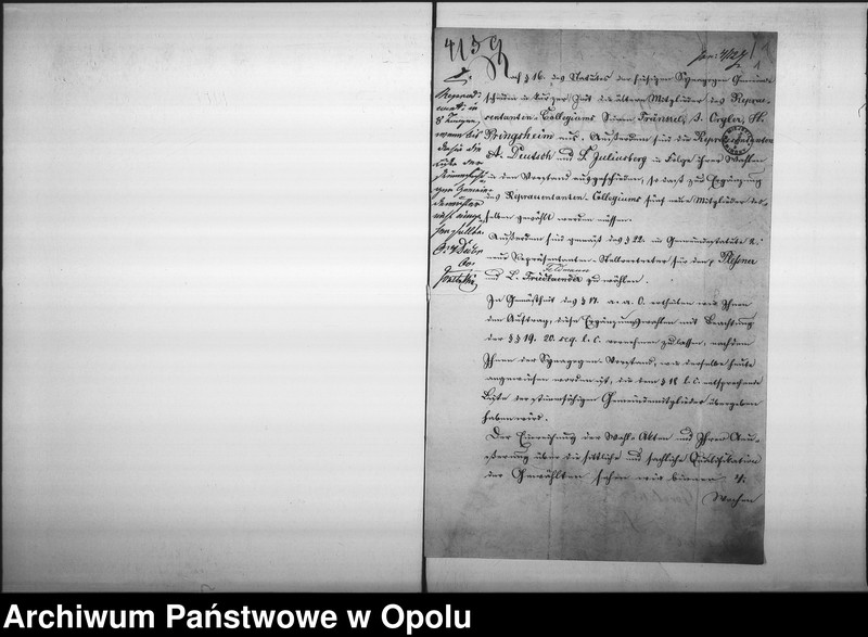 Obraz 5 z jednostki "Acta des Magistrats zu Oppeln betreffend die Ergänzungs-Wahl des Repräsentanten Collegii der Synagogen-Gemeinde Oppeln und des Vorstandes"