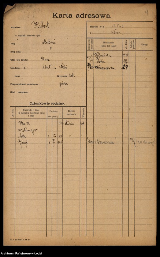 Obraz 6 z jednostki "[Spis ludności Łodzi] Hubermanowicz - Chwastowska"