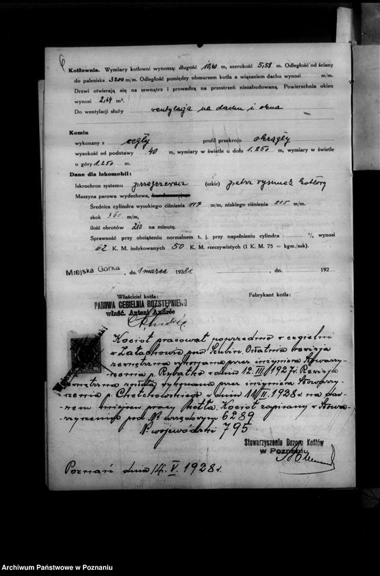image.from.unit.number "Cegielnia parowa w Rostępniewie powiat rawicki A. Andrea nr woj. kotła 795"