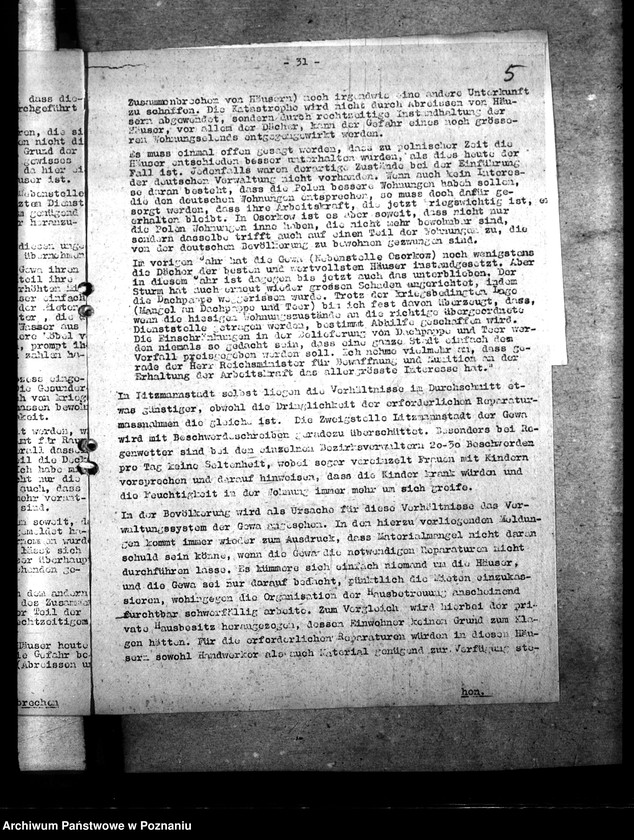 Obraz 9 z jednostki "Lageberichte über Wohnungs - und Siedlungswesen"