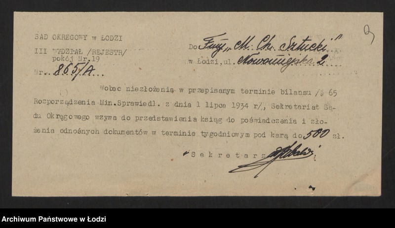 Obraz 11 z jednostki "M. Ch. Sztucki - handel pastą do obuwia i gumowych obcasów"