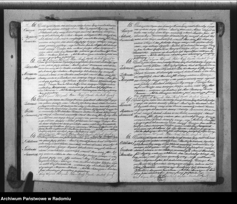 image.from.unit.number "Książka Duplikat Akt Cywilno - Religijnych Parafii Wysoka w powiecie Szydłowieckim Obwodzie Opoczyńskim Gubernij Sandomierskiey na rok 1842 sporządzona"