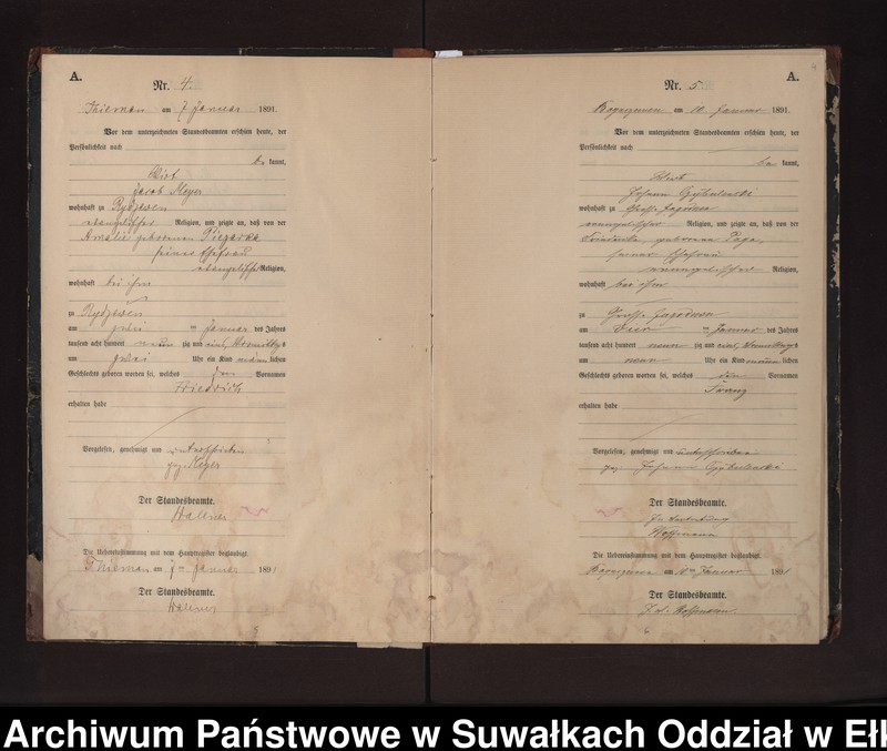 image.from.unit.number "Geburts-Neben-Register des Preussischen Standes-Amtes Rydzewen Kreis Loetzen"
