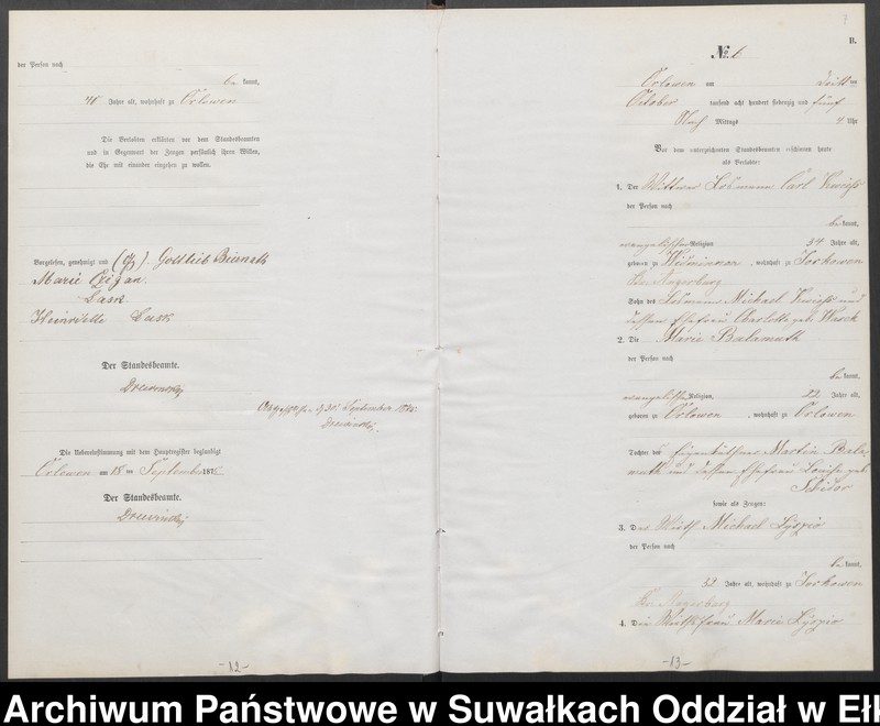 image.from.unit.number "Heiraths-Neben-Register des Preussischen Standes-Amtes Orlowen Kreis Loetzen"