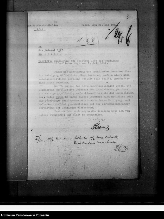 Obraz 7 z jednostki "Einführung des Gesetzes über die Reinigung öffentlicher Wege"