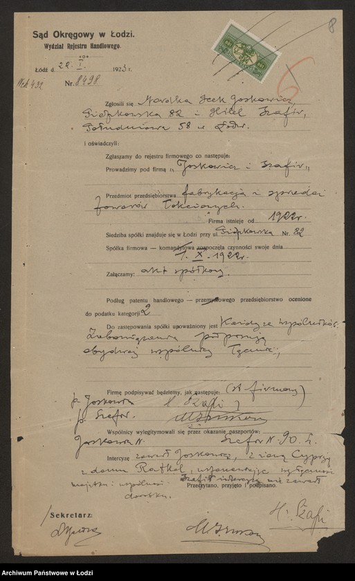 Obraz 10 z jednostki "Joskowicz i Szafir- fabrykacja i sprzedaz towarów wełnianych"