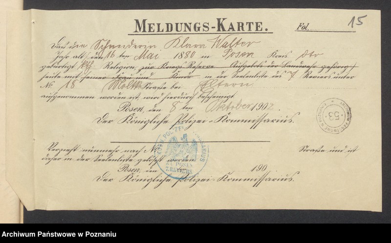 Obraz 17 z jednostki "[Dokumenty dostarczone przez narzeczonych do zawarcia związku małżeńskiego za 1902 rok. Tom XVI]"