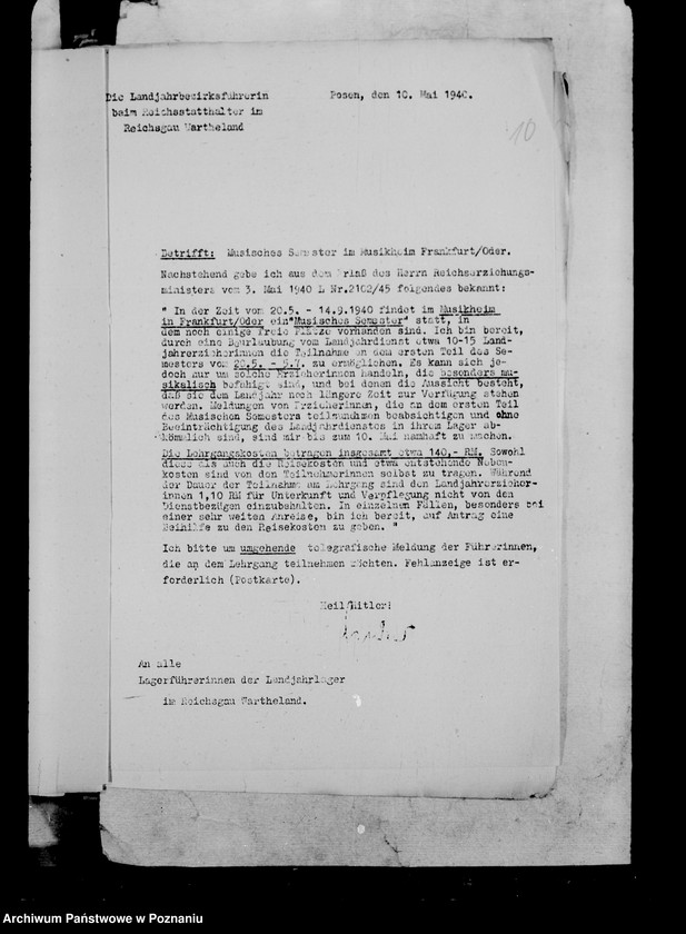 Obraz 14 z jednostki "Okólniki i zarządzenia dla Landjahrlager"