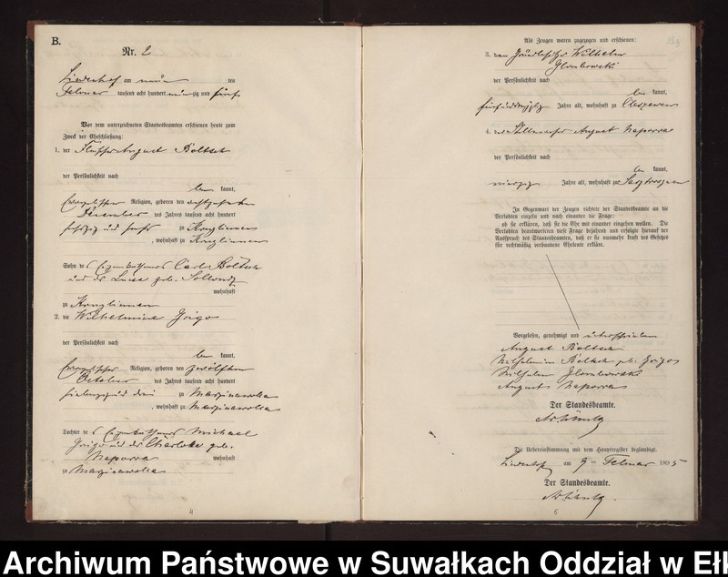 image.from.unit.number "Heiraths-Neben-Register des Preussischen Standes-Amtes Milken Kreis Loetzen"