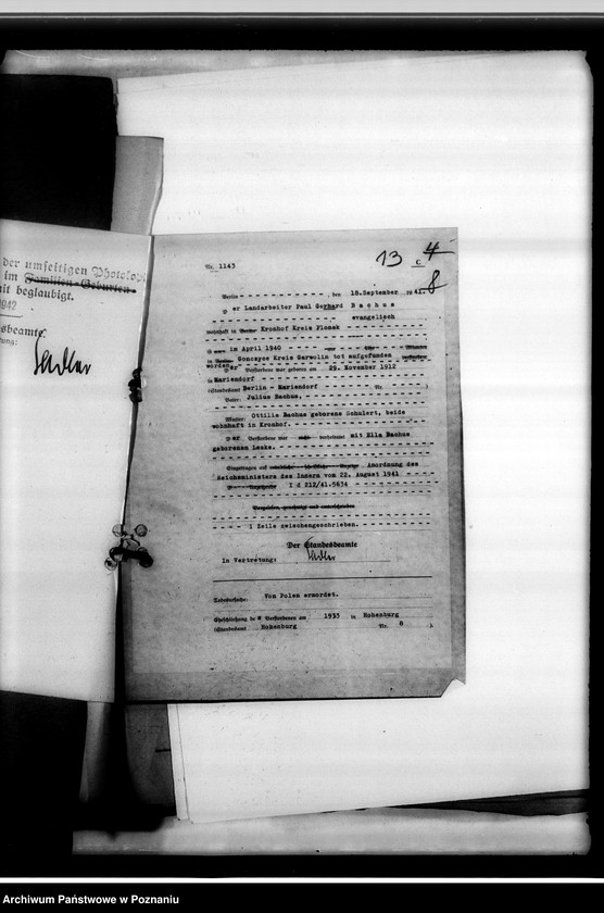 Obraz 15 z jednostki "Sterbeurkunden. Krieg 1939 A - L"