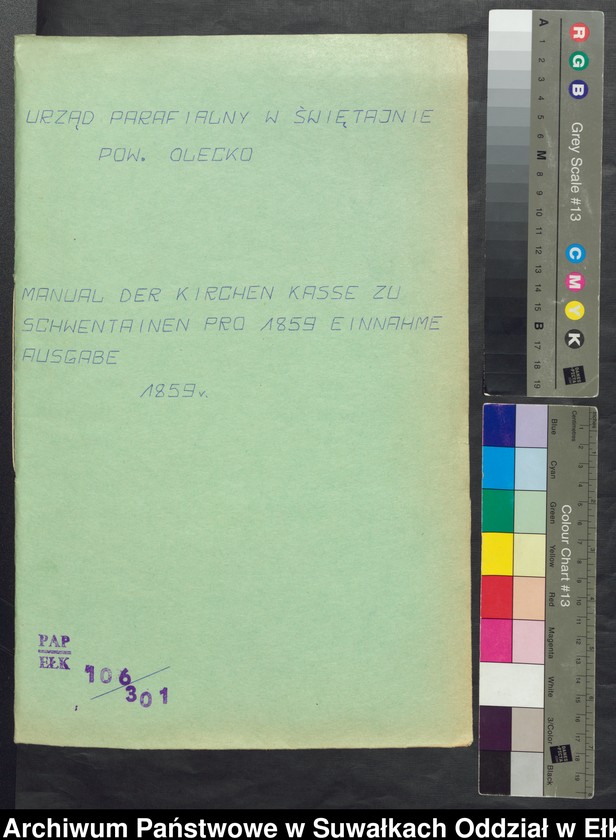 image.from.unit.number "Manual der Kirchen Kasse zu Schwentainen pro 1859. Einnahme - Ausgabe"