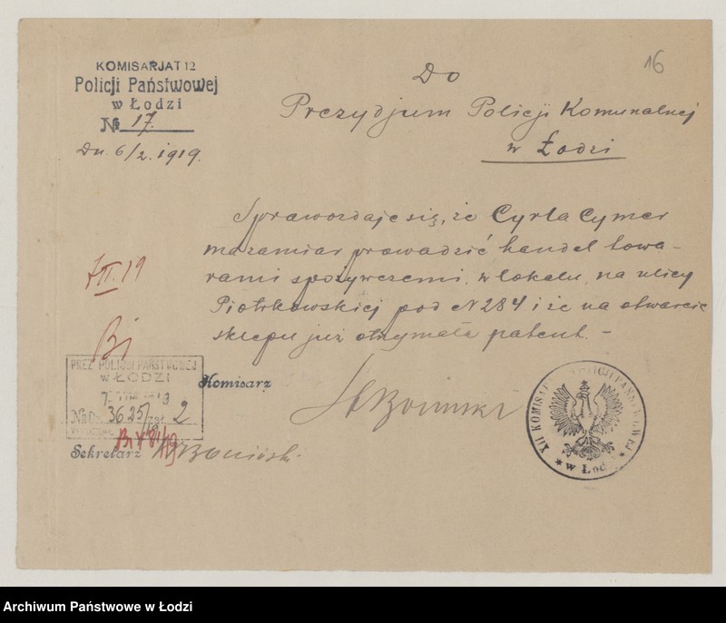 Obraz 18 z jednostki "Podania o zezwolenia na handel uliczny… "